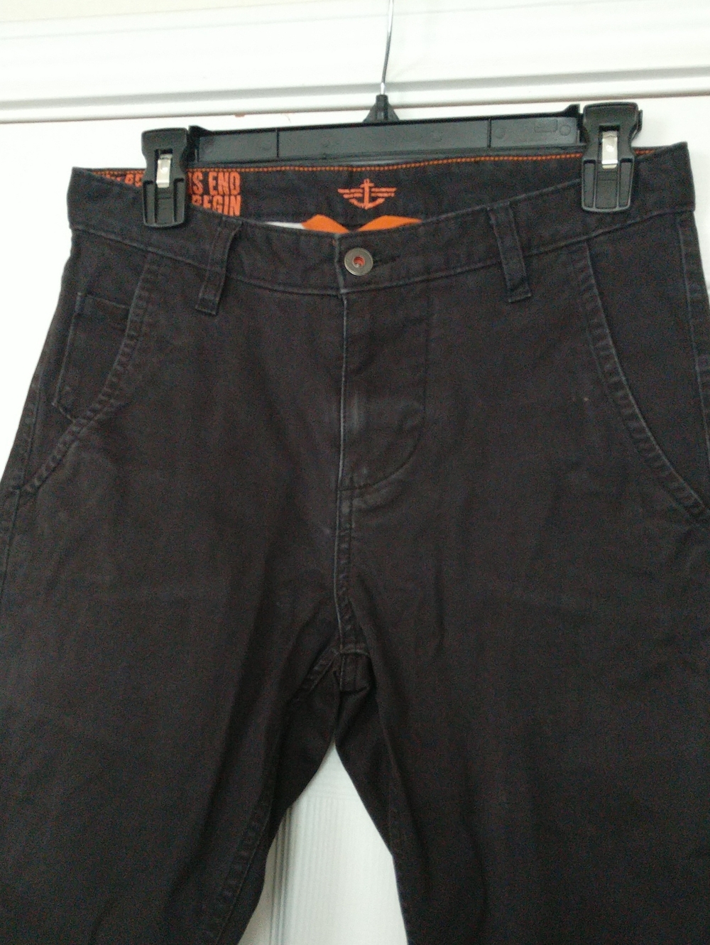Dockers Slim Straight Men's Casual Dark Charcoal Pants Size W28/32